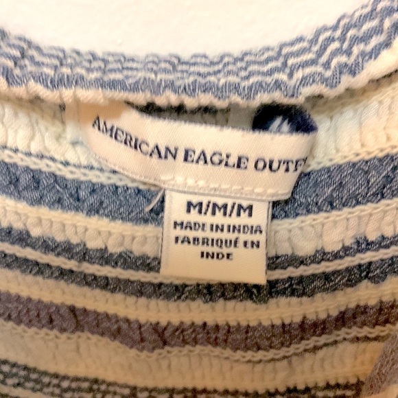 White & Blue American Eagle Romper (with pockets!)  (US M) - Picture 3 of 3